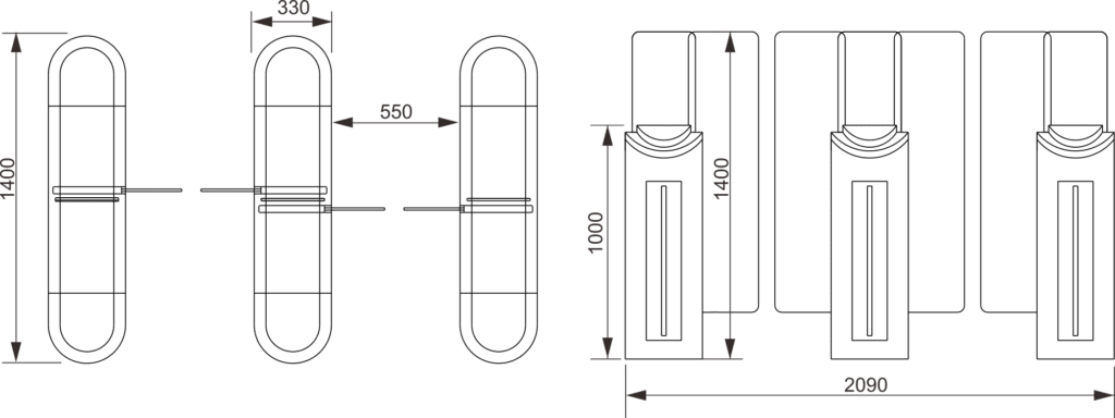 Js-pyz018 - oval shape sliding turnstile | karsun