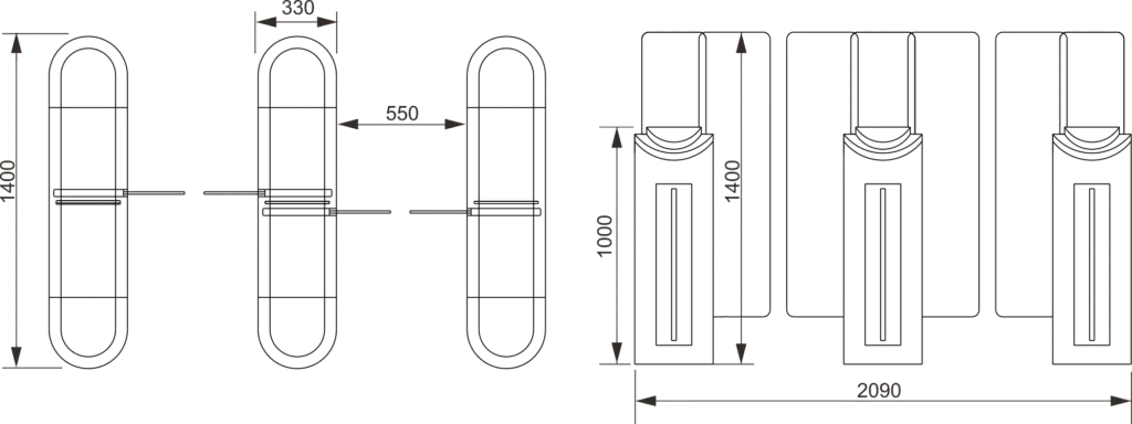 Js-pyz018 - oval shape sliding turnstile | karsun