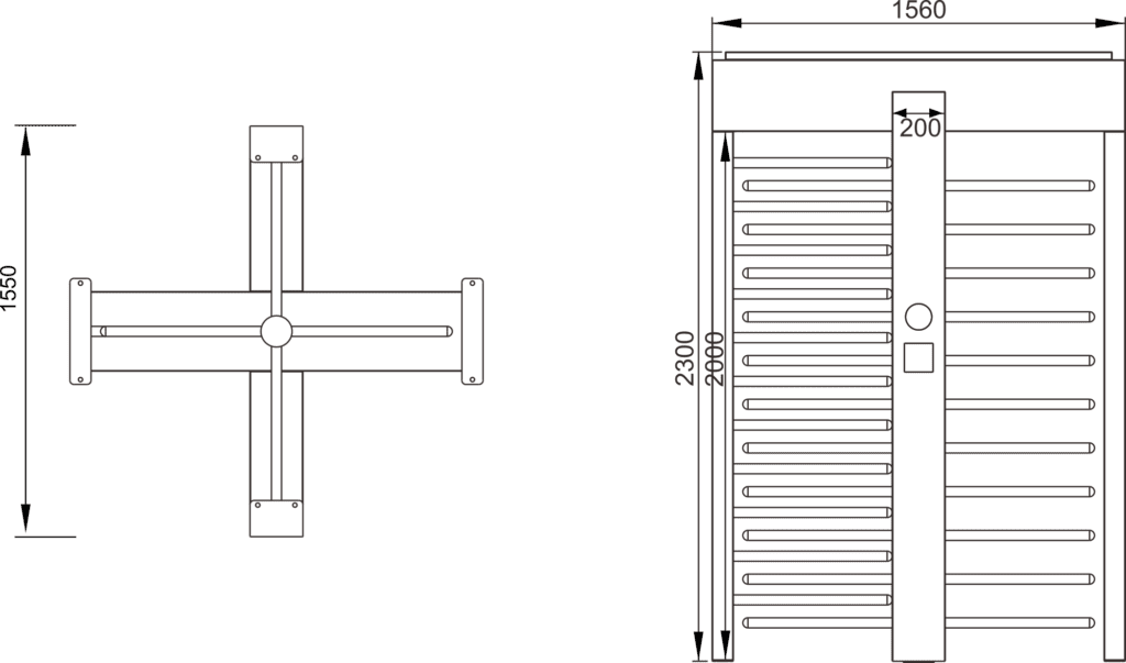 Js-qgz006s - single lane 90° rotating full height turnstile gate | karsun