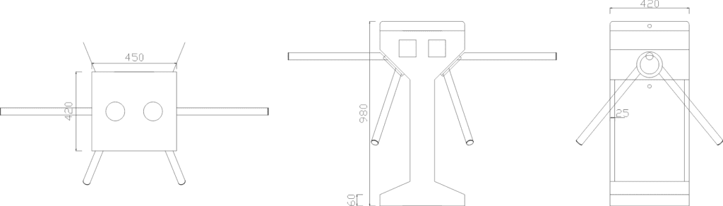 Js-sgz003b - dual core tripod turnstile gate with finger printing access control system | karsun