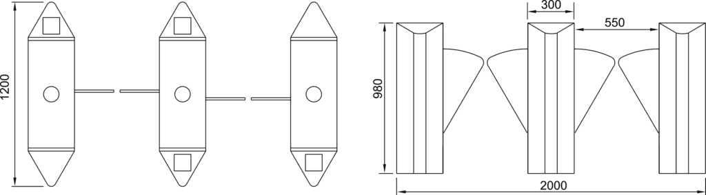 Js-y003 - flap barrier turnstile gate | karsun