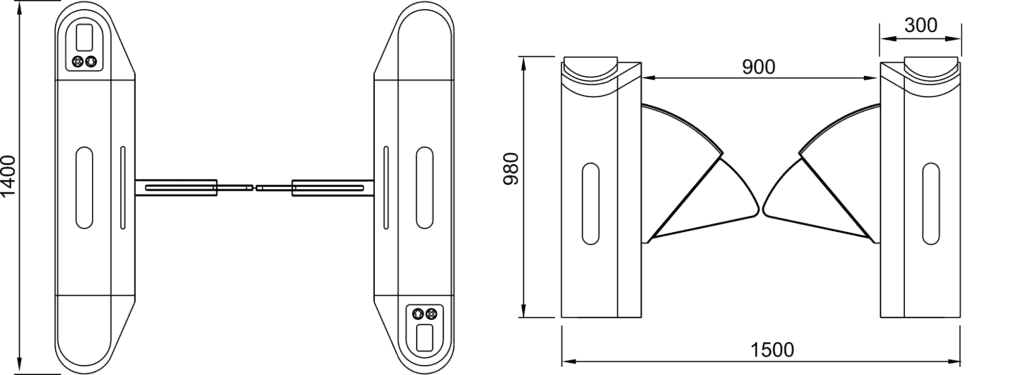 Js-y019-flap barrier turnstile gate | karsun