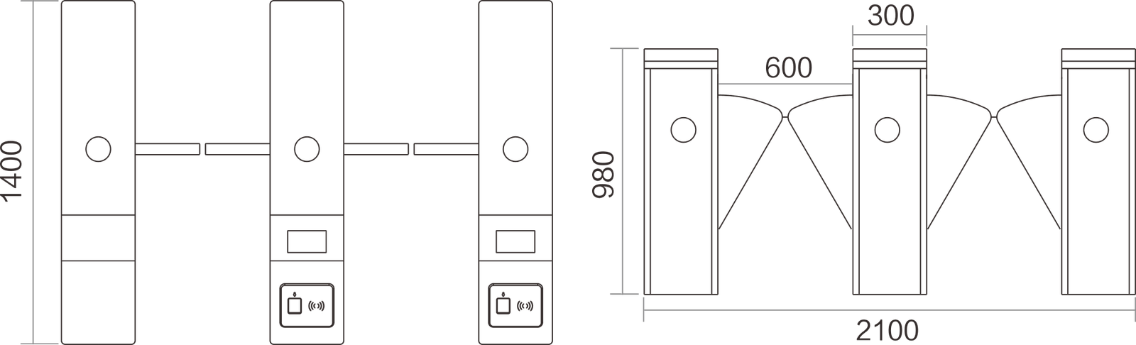 Js-y011-flap barrier turnstile gate | karsun