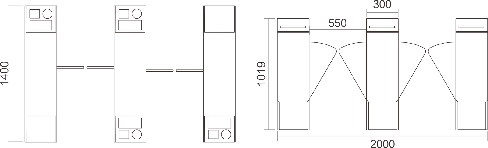 Js-yz018-flap barrier turnstile gate | karsun